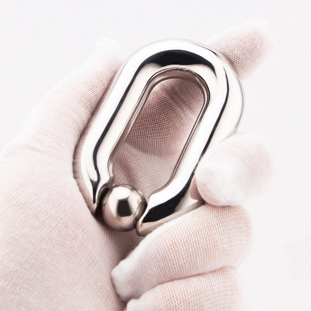 Stainless Steel Heavy Ball Stretcher Male Testicle Weight Scrotal Pendant Scrotum Stretching Trainer BDSM Adult Sex Toys For Men