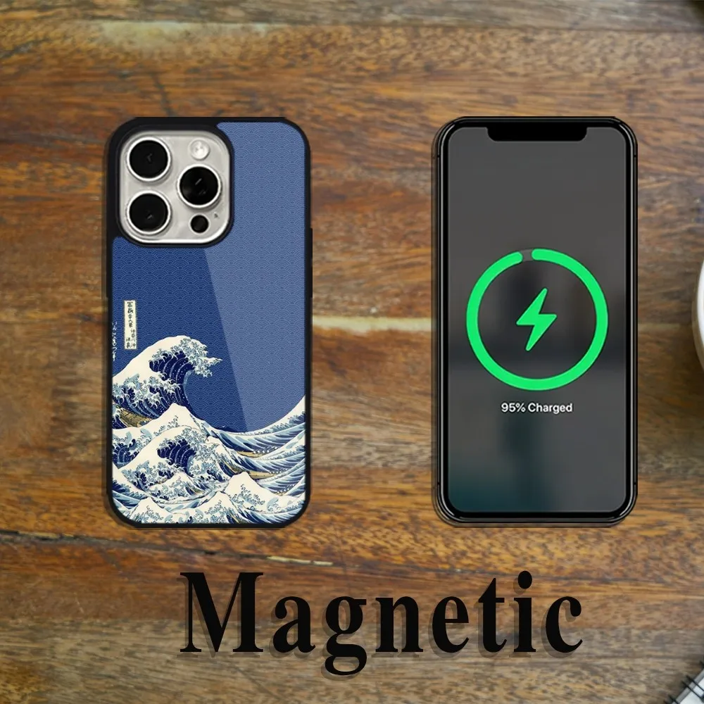 The Great Wave Off Kanagawa Phone Case Magsafe Magnetic For iPhone 11 12 13 14 15 Pro Max Plus Wireless Charging