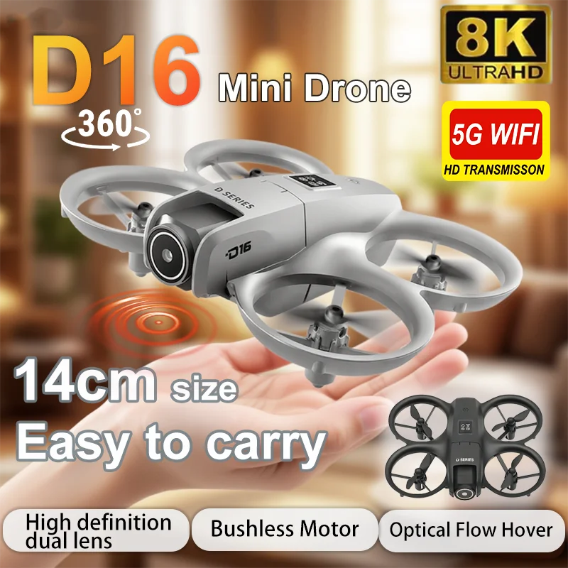جديد D16 طائرة صغيرة بدون طيار محرك بدون طيار HD كاميرا 8K GPS 1080P 180 °   عدسة واي فاي FPV Dron ألعاب كوادكوبتر احترافية لتجنب العوائق