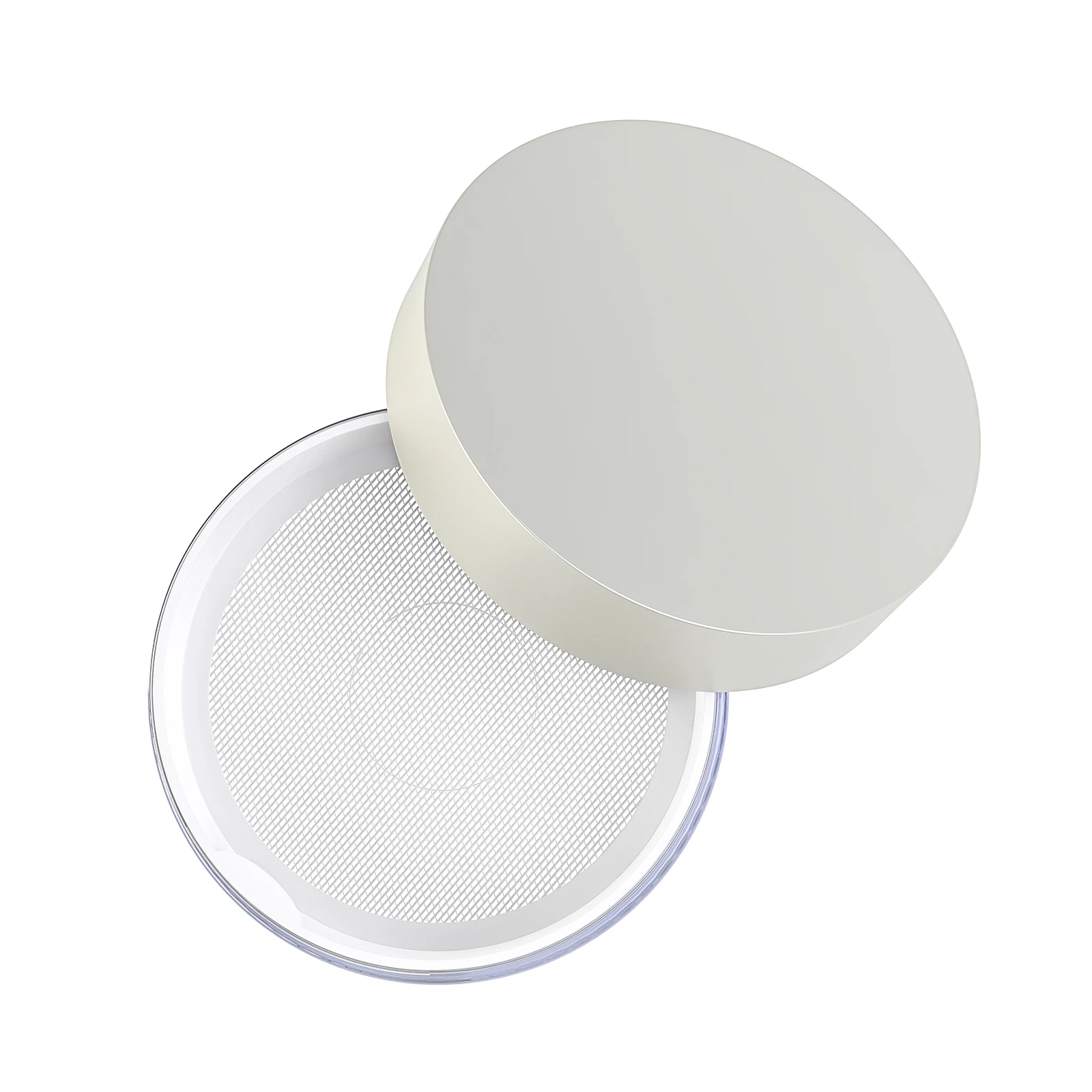 

Portable Loose Powder Box Container Airtight Lid Compact Mirror Design Travel Round Makeup Case Foundation Heat Powder