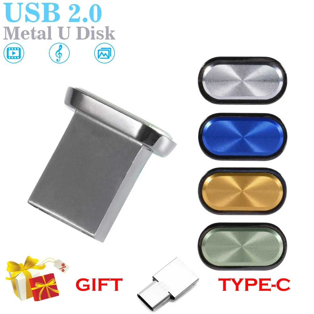 JASTER Super Mini USB Flash Drive 128GB Free TYPE-C Adapters Pen Drive 64GB 100% Real Capacity Memory Stick 32GB Business Gift