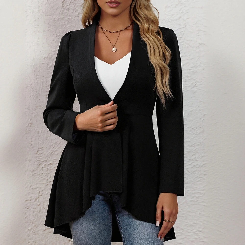 Outono pequena camisa regular ajuste gola alta estilo casual feminino topo sem decoração elegante confortável superior