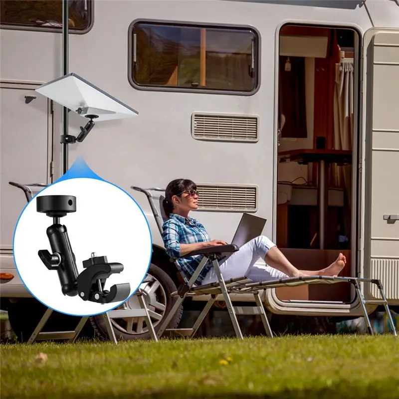 Reliable-RV Ladder Pole Mount With Adjustable Angle Clamp For Starlink Mini For Roof Racks, Rvs, Boats