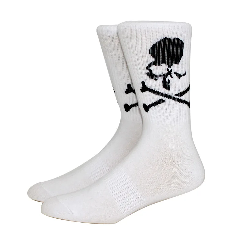 New Fashion Men Socks Cotton White Black Socks Women skateboard socks creative Halloween bone Long Socks Basketball Socks