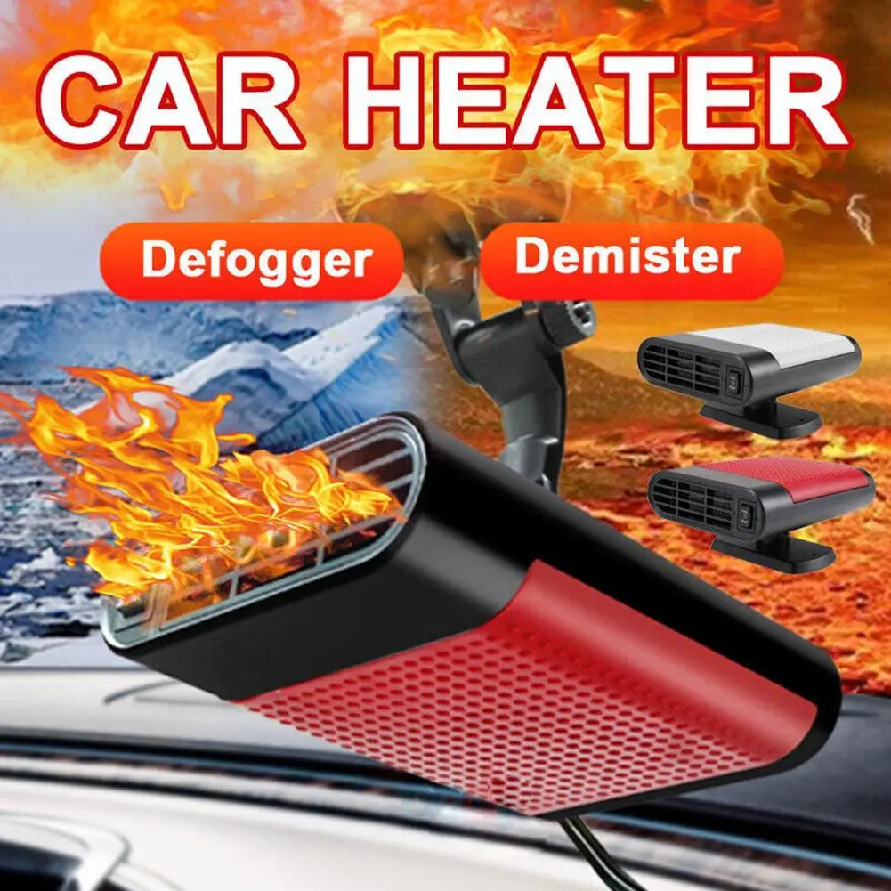 12V 500W Car Heater Electric Cooling Heating Fan Windshield 360 Car Portable Heater Rotating Defogger Defroster Fan Demiste A4K8