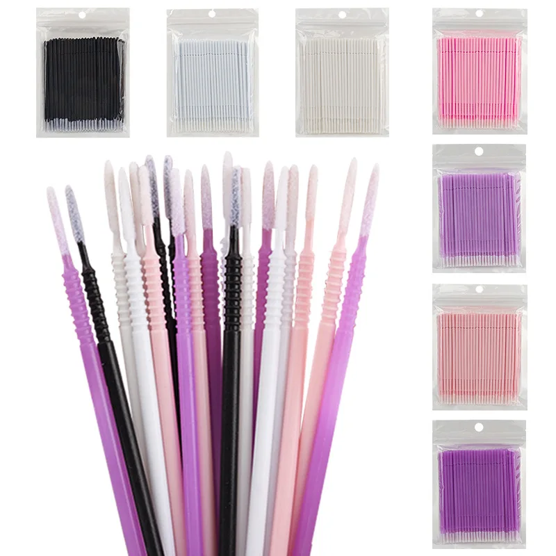 Grafting Eyelashes Disposable Cleaning Cotton Swab Bag Spiral Long Strip Small Cotton Swab Eyelash Removal Miniature Brush