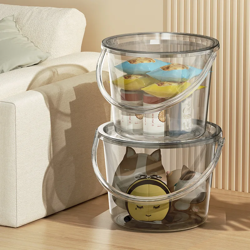 

Large Capacity Thickened Plastic Handheld Water Bucket Transparent Storage Bucket Bathing Bucket for Home And Student Dormitory