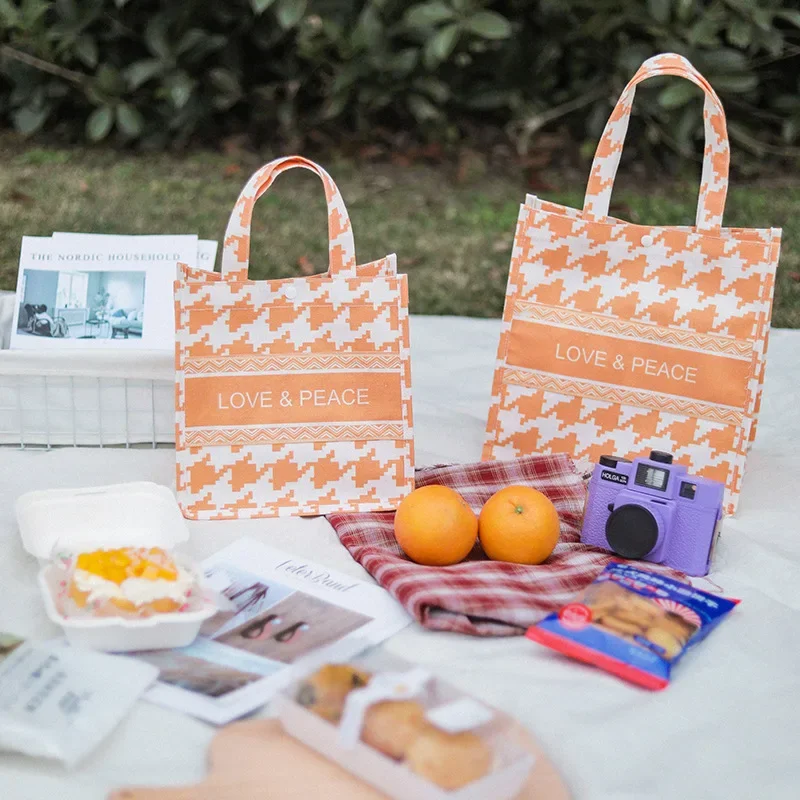 Borsa per il pranzo delle donne di moda borsa per il pranzo da Picnic per alimenti di grandi dimensioni borse termiche isolate borsa per alimenti freschi Bento Bolsas De Almuerzo Lonchera