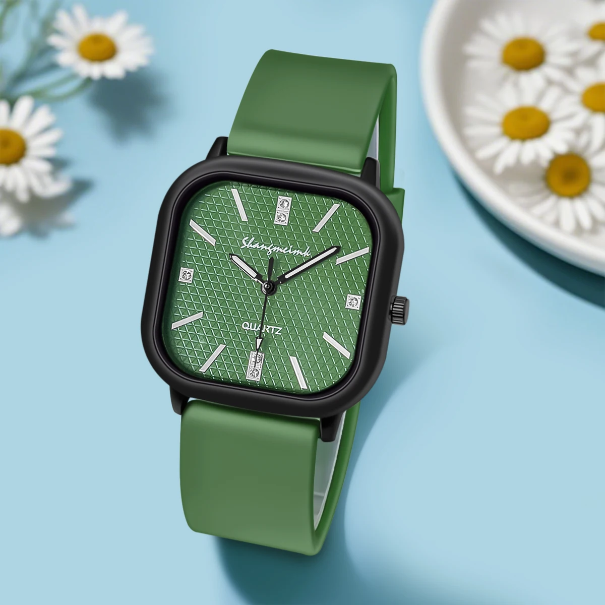 Квадратные часы с кварцевым ме – обзор и цена Silicone Band Women