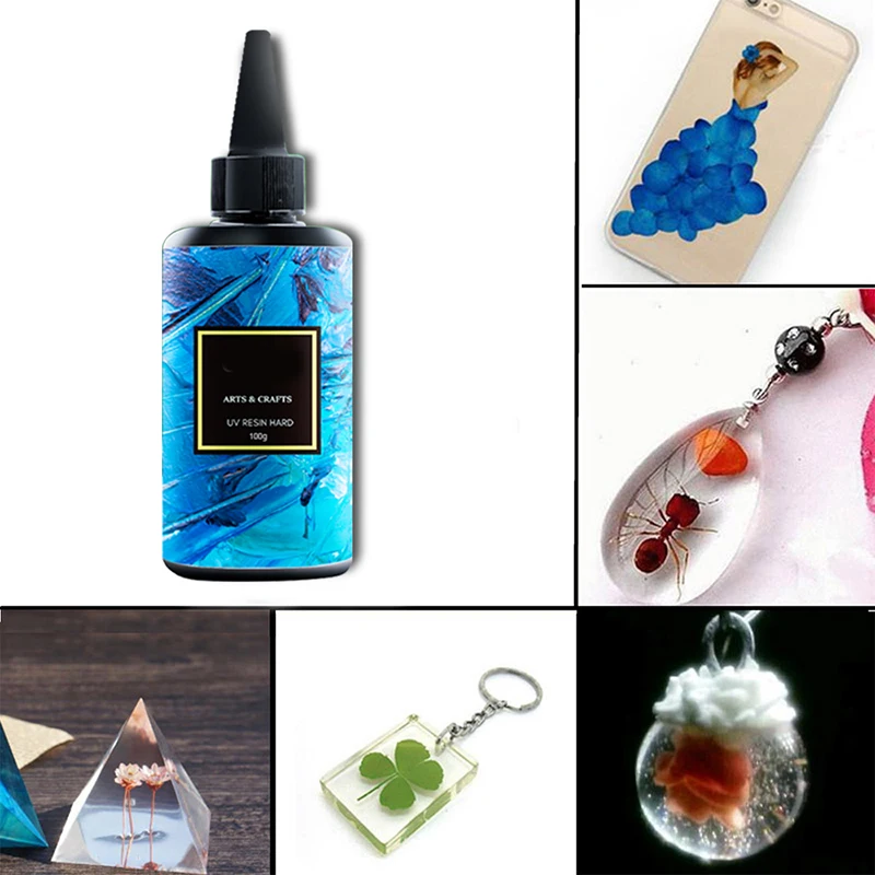 UV Resin Keras 200gm Akrilik Ultraviolet Jelas Transparan untuk Kerajinan Perhiasan Cetakan Transparan Resin Kerajinan Perhiasan Cetakan