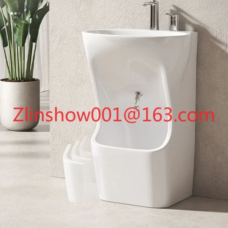 

Small Single Art Basin Ceramic Hand Wash Countertop Modern Integrated Hanging for Middle East Muslims Footbath Compatible
