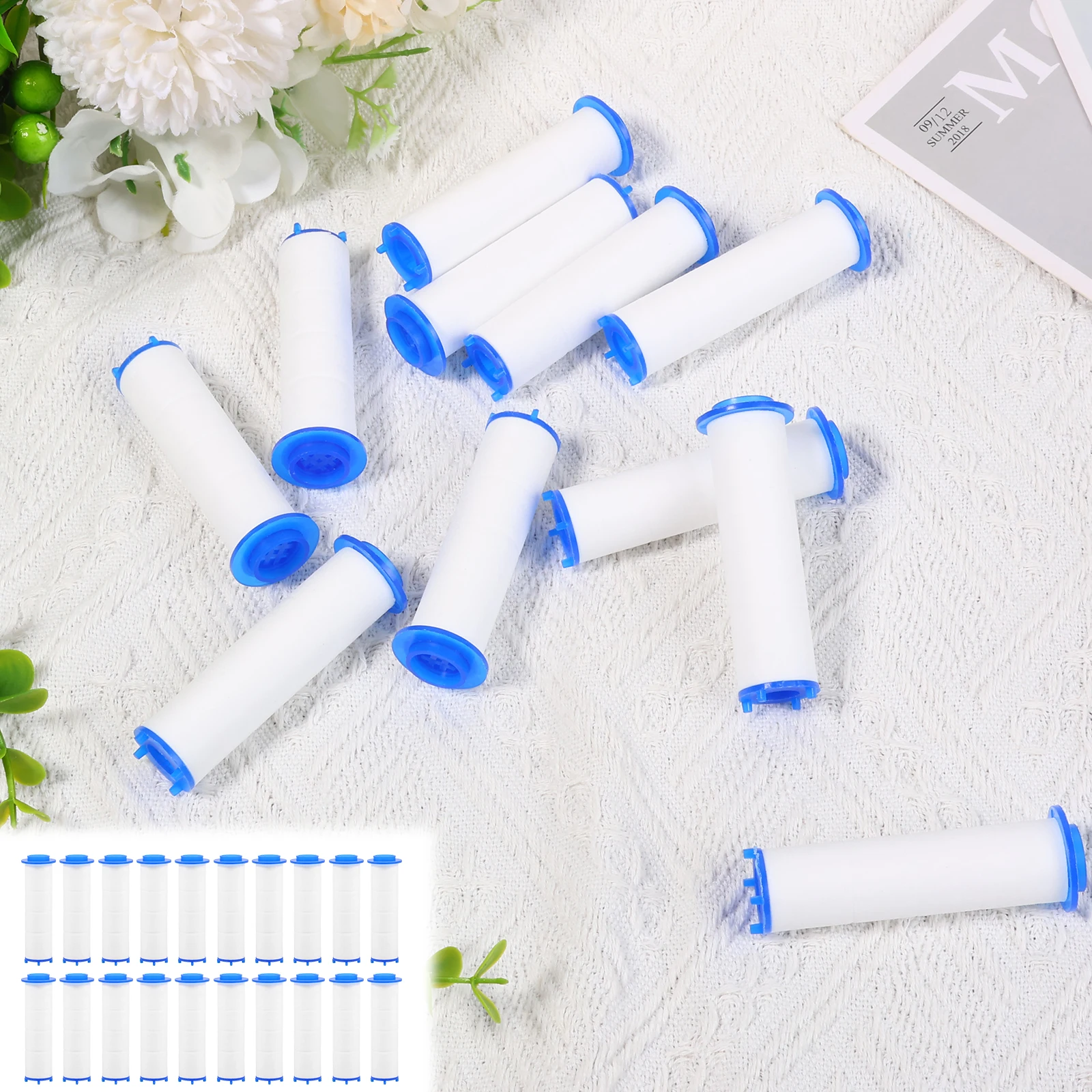 20 Stück Duschkopffilter, 2,95 Zoll PP-Baumwolle, Ersatzkartusche, Wasserfilterkern aus Baumwolle für Handbrause