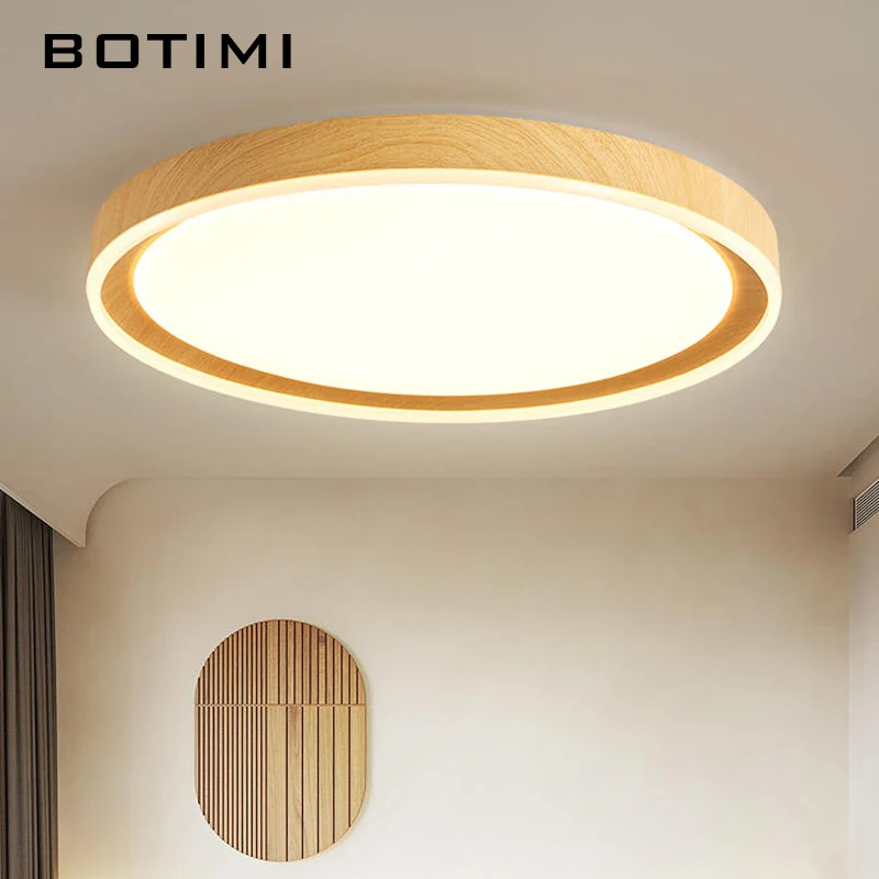 BOTIM Round Metal LED Ceiling Light With Remote For Bedroom Modern Surface Mounted Kitchen Lighting Dimmable Rooms Ceiling Lamp