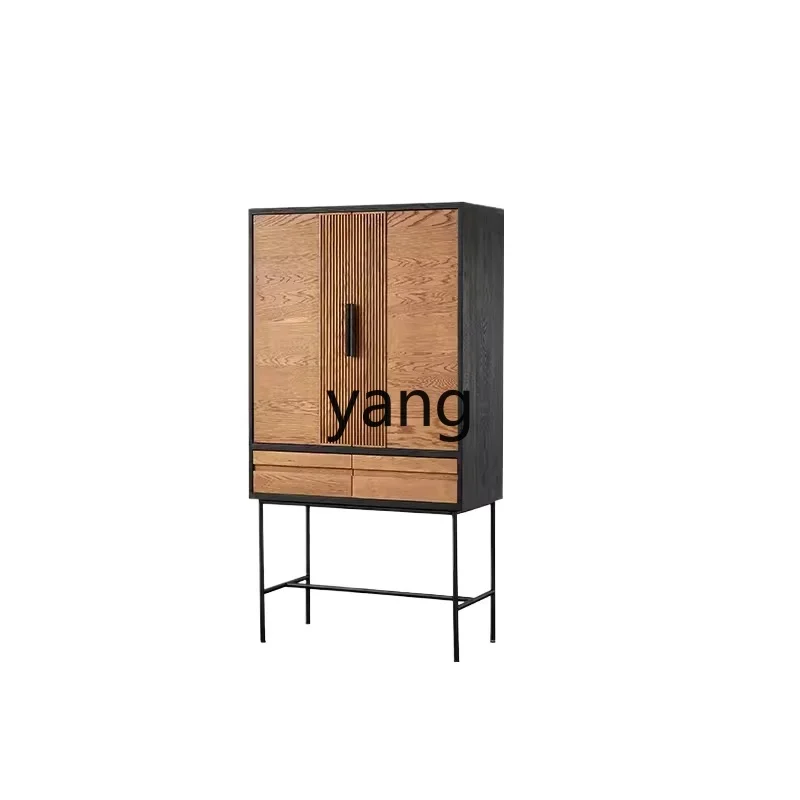 

CX modern simple color matching storage, wabi-sabi wind designer solid wood high dining side cabinet