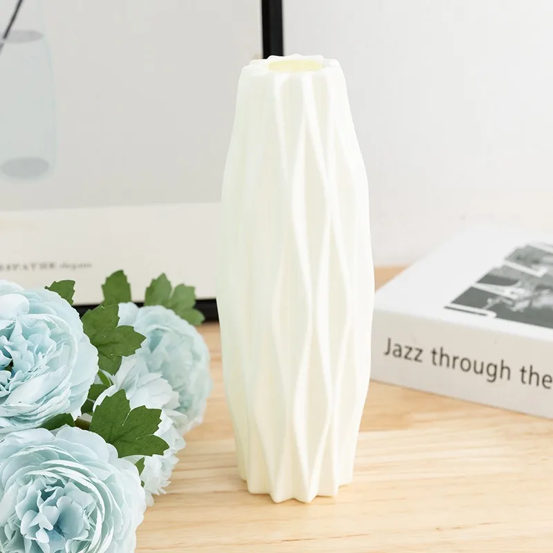 

Northern Europe PE Material Vase Thickened Anti-drop Anti-ceramic Vases Office Living Room Hotel Decoration Plant Pot Decoration