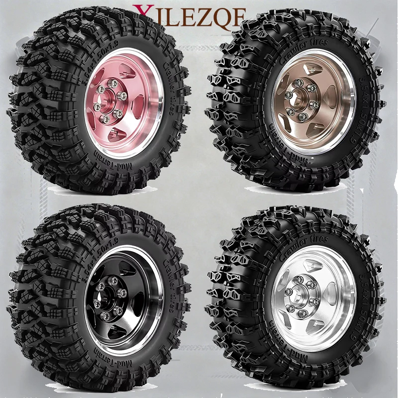 juego de 4 llantas beadlock de 19 pulgadas para terreno fangoso para crawler rc 110 axial scx10 trx4 redcat gen8 wraith piezas de mejora