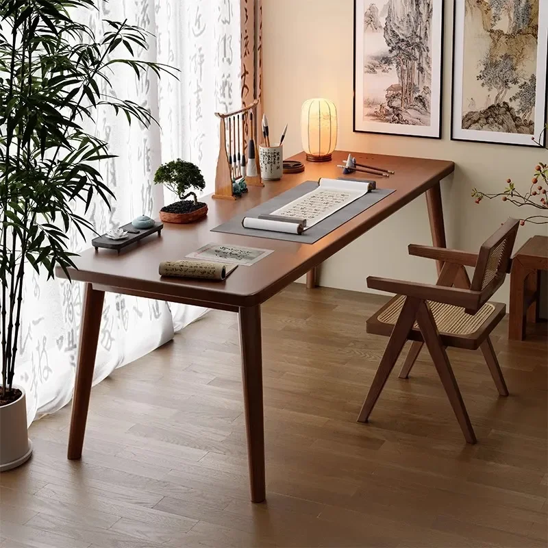 Solid Wood Leg Calligraphy Table Home Study Desk Writing Table Sinology Brush Calligraphy Special Workbench