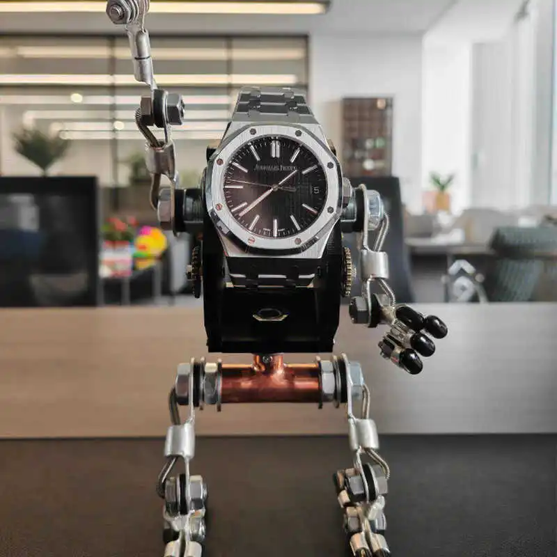 Support de montre Robot en métal, support de rangement créatif pour montre-bracelet, présentoir de montres, cadre de vitrine pour montres mécaniques pour hommes