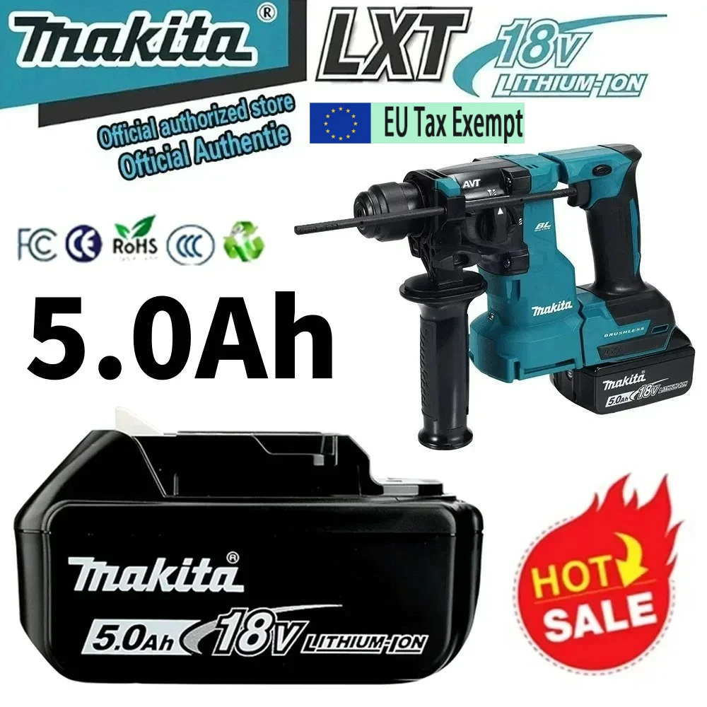 Original 18V Makita 5Ah, für Makita 18V DHR183 Akku BL1830B BL1850B BL1850 BL1840 BL1860 BL1815 Ersatz-Lithium-Akku