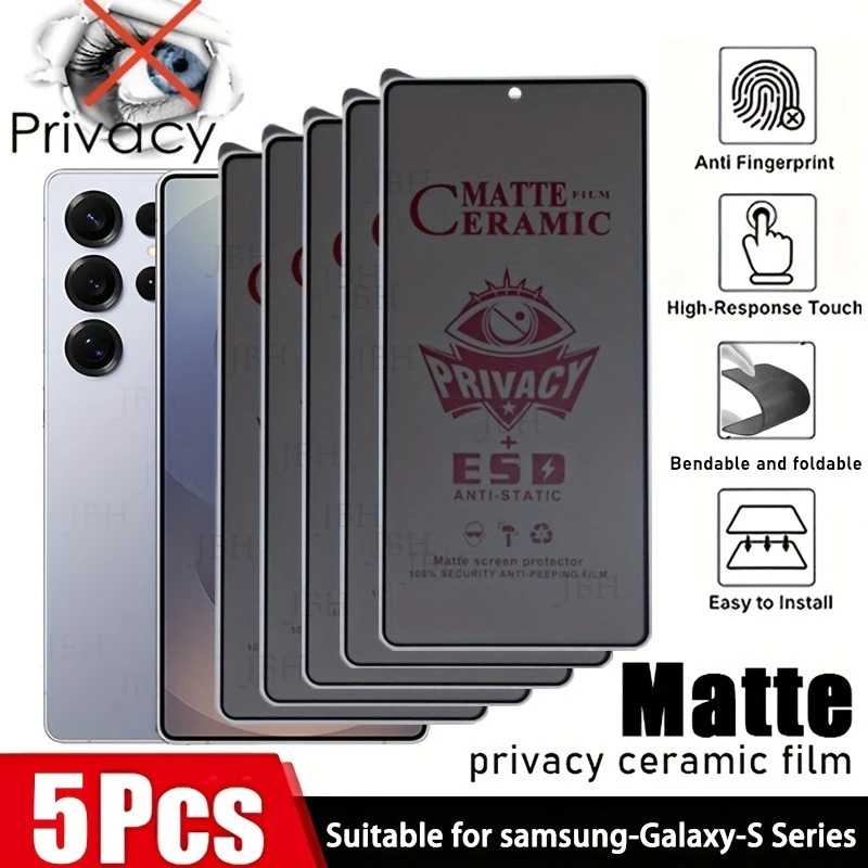 1-5Pcs Privacy Matte Ceramic Screen Protecto For Samsung Galaxy S26 S24 S25 Ultra S23 A57 A56 A16 A17 A37 A36 A55 Anti-spy Film