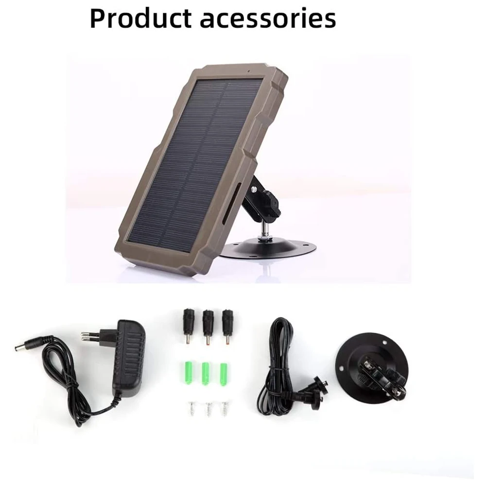 Trail Game Camera Solar Panel Kit 3000mAh 6V-12V Rechargeable Solar Charger for Hunting Camera