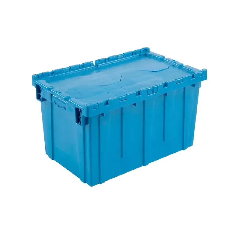 

Distribution Container With Hinged Lid, 27-3/16x16-5/8x12-1/2, Blue