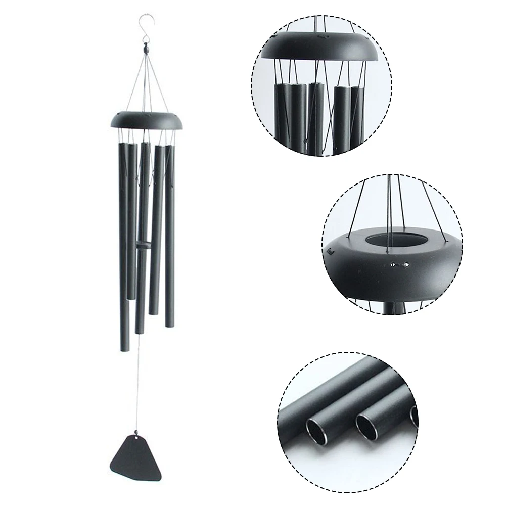 Garden Wind Chimes Aluminum Aluminum Pipe Rust-proof Well-polished 36 Inch Length 5 Tubes Adjustable High Quality