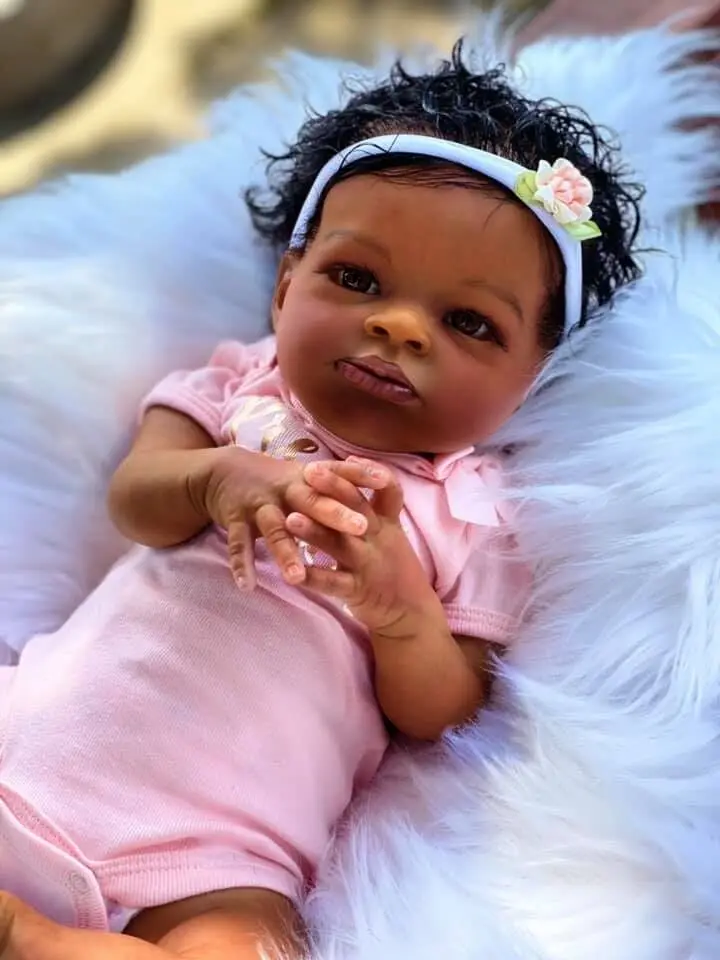 Silikonowa tkanina Dark Skin Cloth Body Wykończone lalki Reborn Baby 3D Skóra Widoczne żyły Lanny Winyl DIY Zabawki Figurka dla dziewczynek Prezent Zabawka