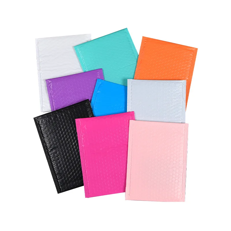 100Pcs 12x18cm Small Bubble Bags Colored Plastic Bubble Envelope Shipping Padded Envelopes Gift/Jewelry Packing Express Bags