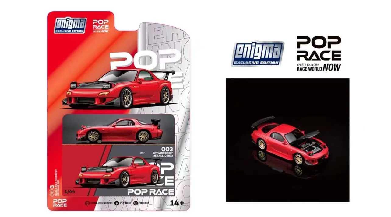 

**Pre-order **Pop Race 1:64 RX7 Widebody Red Customized version Diecast Model Car