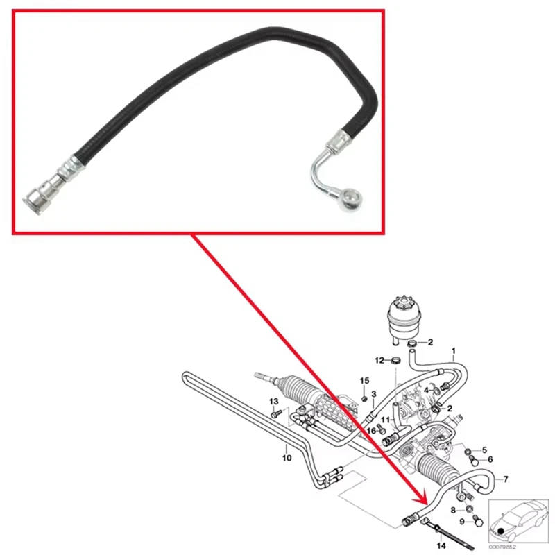 

Новый высококачественный автомобильный обратный шланг гидроусилителя рулевого управления, насос гидравлического масла 32416796367 Для BMW E46-A58X