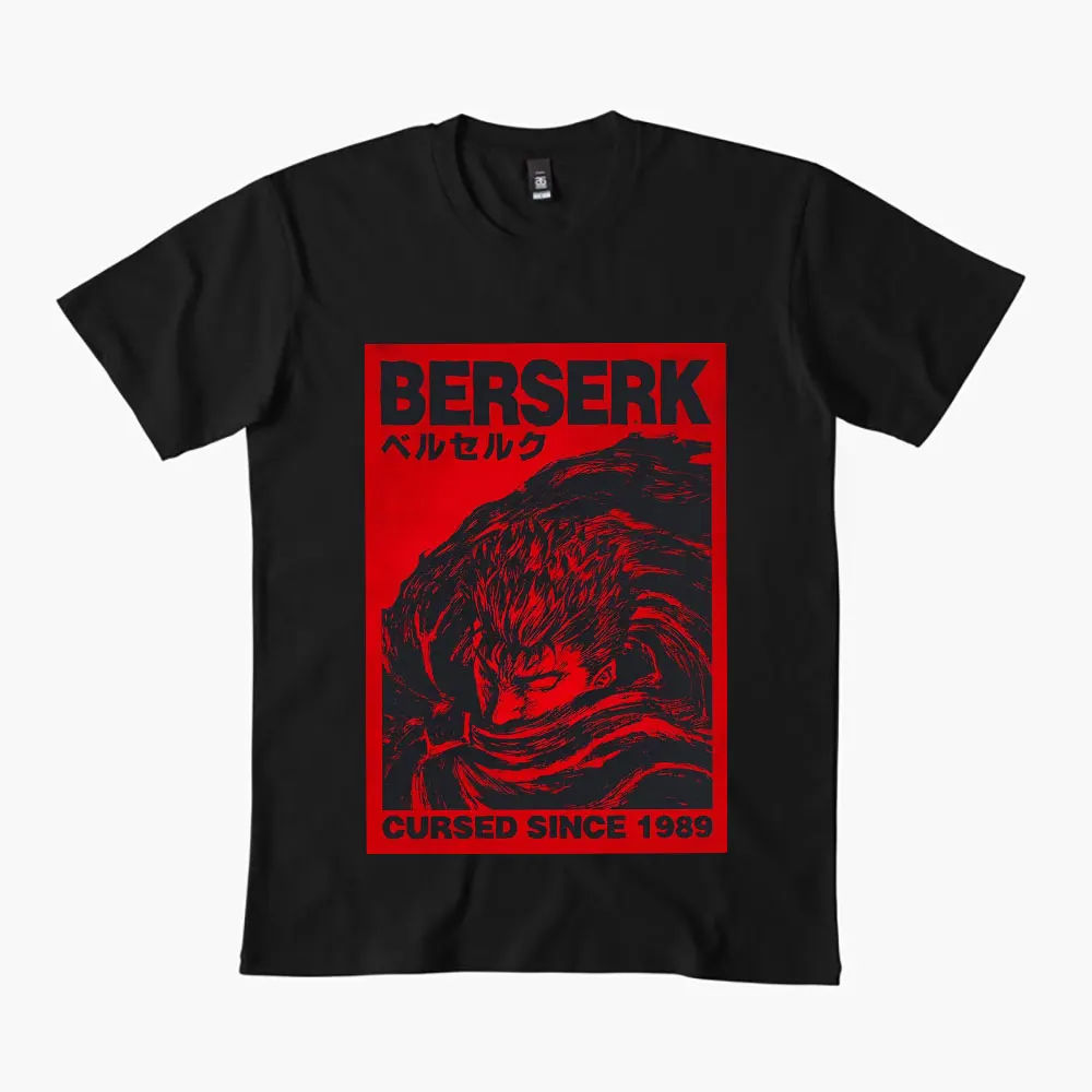 

0325 Guts Berserk Japanese Anime Gift t shirt 100% cotton print clothing Swordsman Manga Graphic Tee Y2K clothes Large size Tops
