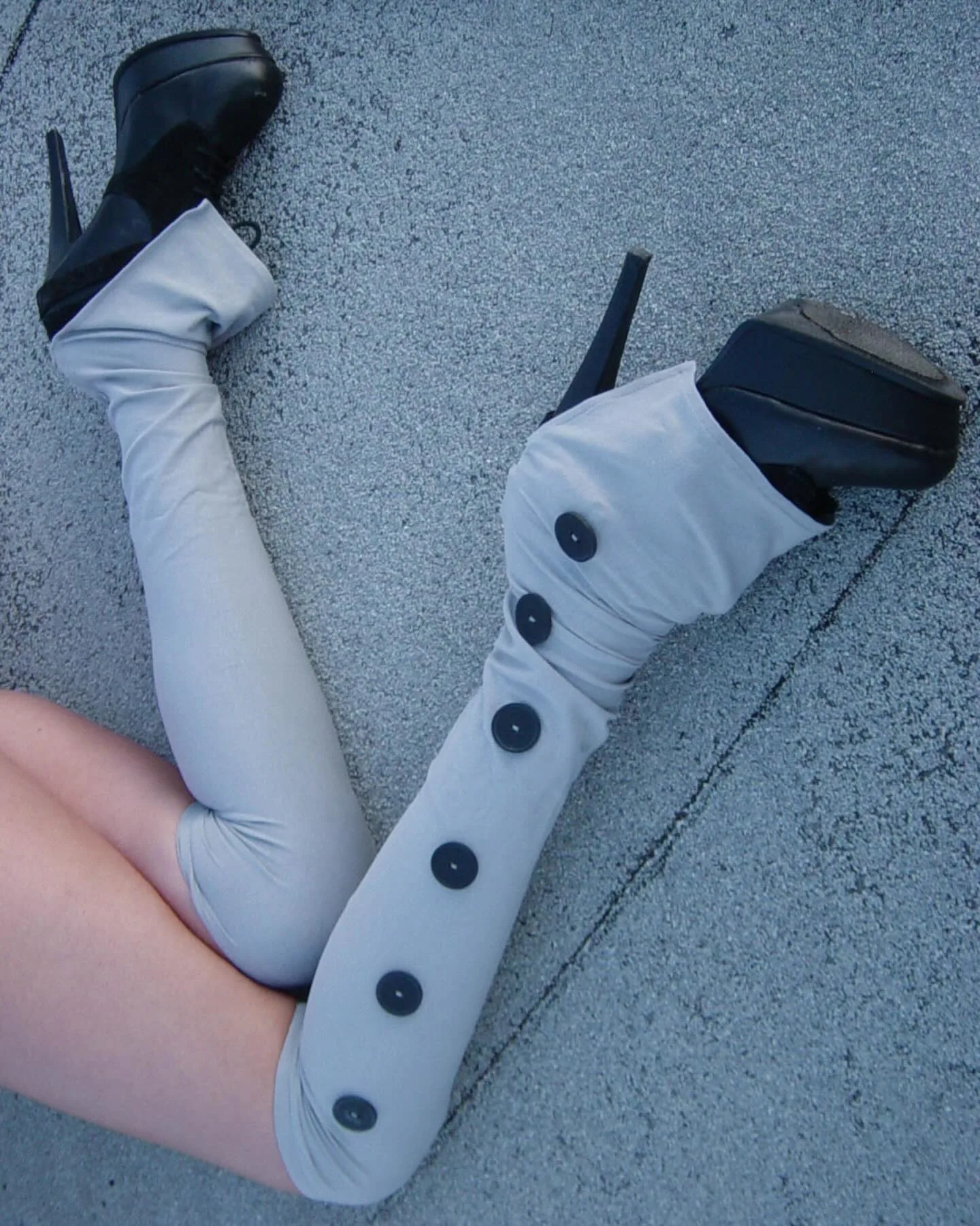 Lolita Y2K Jirai Kei Gothic Women's Socks Sexy Slim Fit Cute Chic Button Knee-High Stocking Harajuku Grunge Emo Gyaru Streetwear