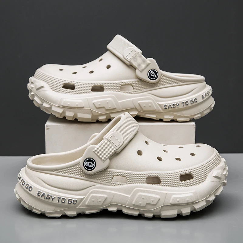 Men Platform Sandals 2026 Summer Closed Toe Non-slip Beach Sandals Woman Lightweight Soft Bottom Non-slip Sandalias for Home