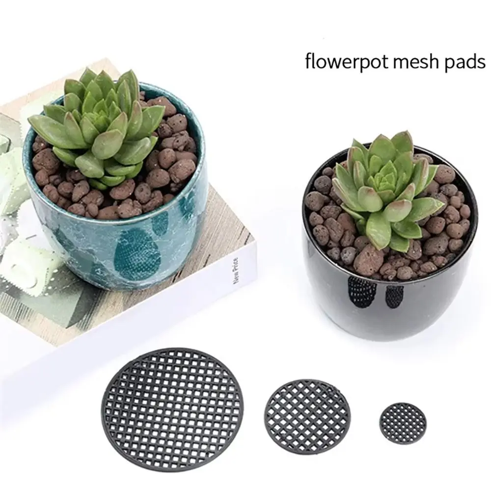 100/200/300Pcs Leak-proof Anti-corrosion Flowerpot Gasket Plastic Round Hole Bonsai Basin Grid Bottom Pad 2.5/3.5/4.5/7.5cm