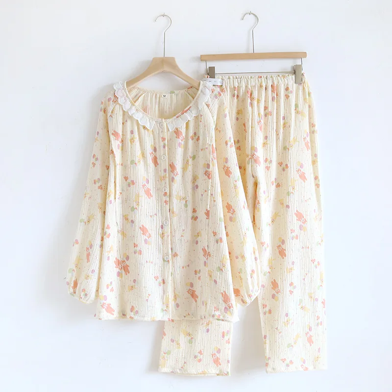 

Maternity Wear Breastfeeding Pajamas Spring Autumn Long Sleeve Floral Feeding Nightie Home Clothes Pregnancy Clothes