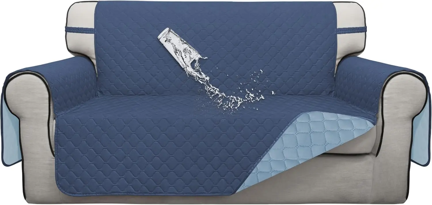 

Double Protection 100% Waterproof Loveseat Covers For Living Room, Couch Covers For 2 Cushion Couch Sofa, Reversible Furniture