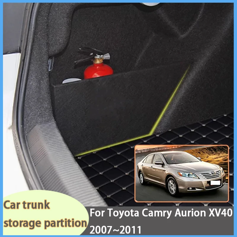 

For Toyota Camry Aurion XV40 2007~2011 2008 Car Organizer Trunk Side Partition Trunk Interior Storage Box Parts