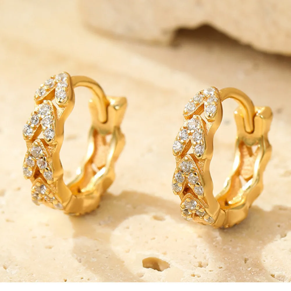 

Серебряная серьга-кафф BR S925 с полным бриллиантовым паве и дизайном в виде пшеничного сердца, элегантное женское украшение для повседневной носки, подарок