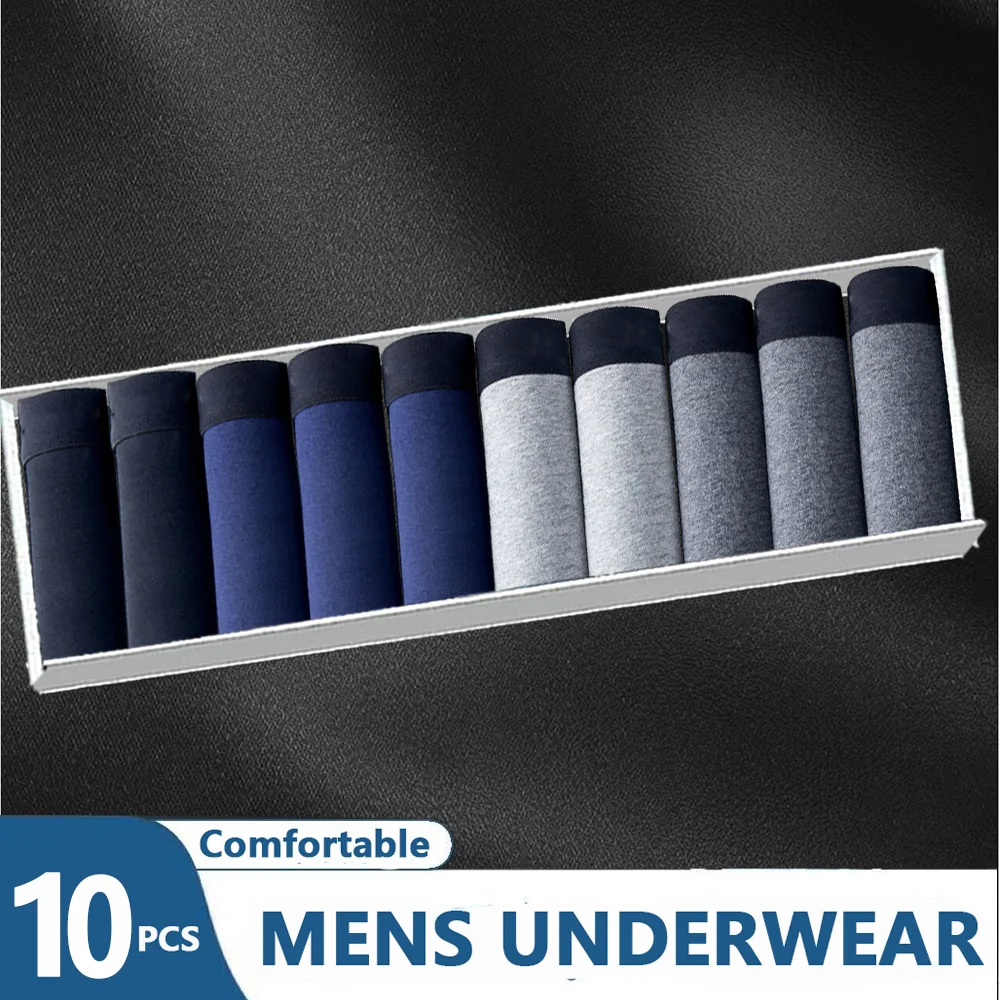 10Pcs/Lot Men\'s Sexy Underwear Boxer Shorts Fashion Soft Comfortable Boxer Shorts Breathable Antibacterial Men\'s Shorts 4XL