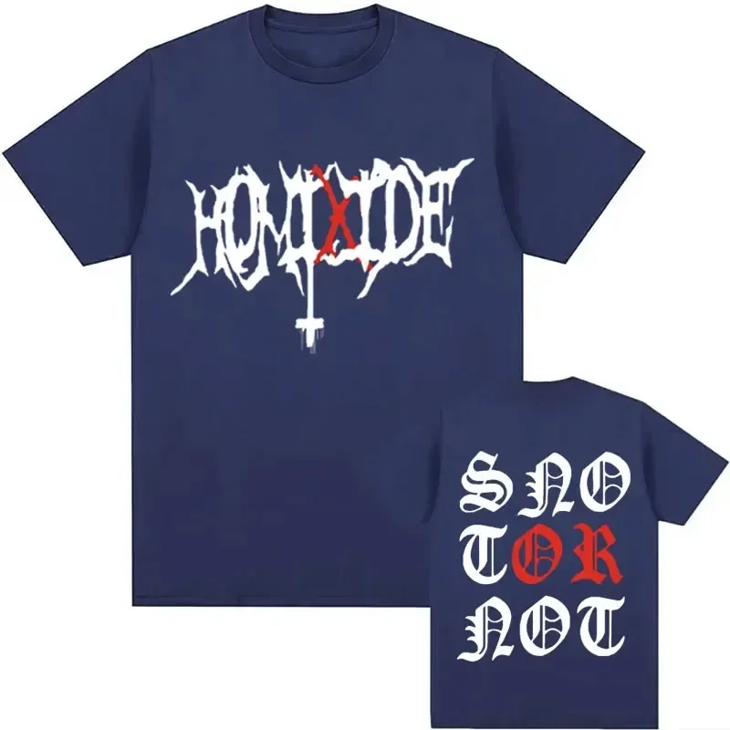 Fashion Oversized Streetwear HOMIXIDE Gang Snot or Not Graphics Print Neck Collar Tee Shirt Men's Hip Hop Rap Harajuku T Shirt image 2