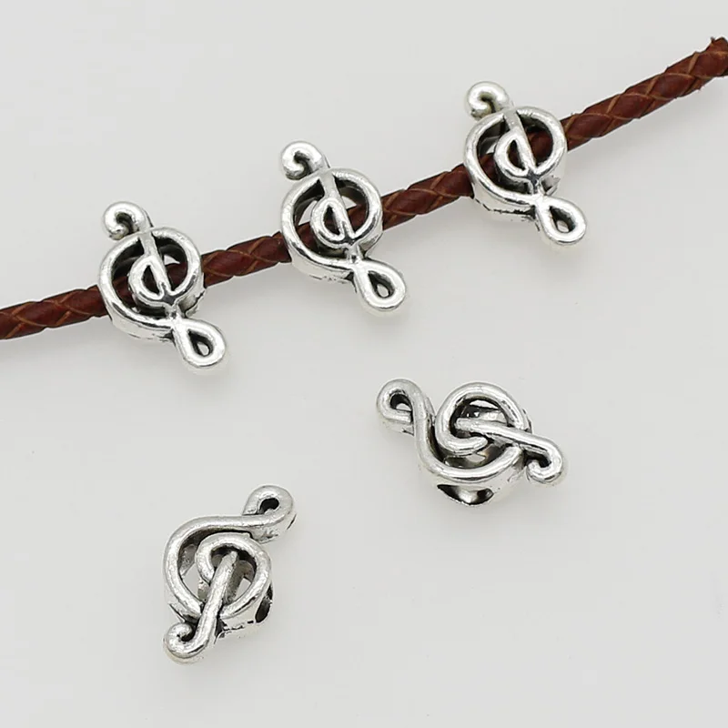 20pcs/lot Funky Musical Note Hollow Metal Beads 19x9mm Jewelry Decoration Big Hole Spacers Charms DIY Bracelets Wig/Beards Gifts