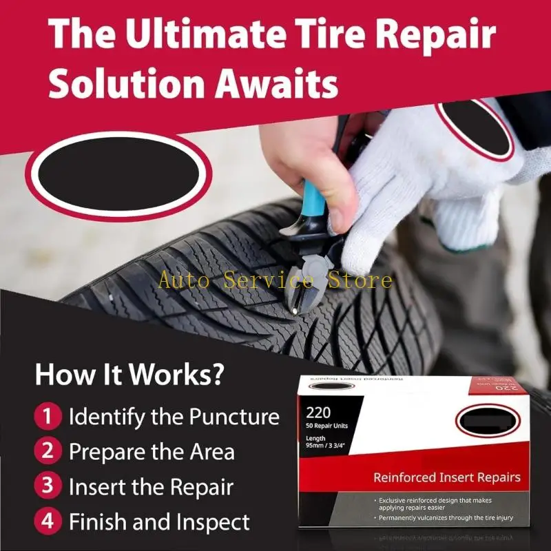 

462A Tire Repair Strips 220PCS Synthetic Rubber For Vehicle Tubeless Tires