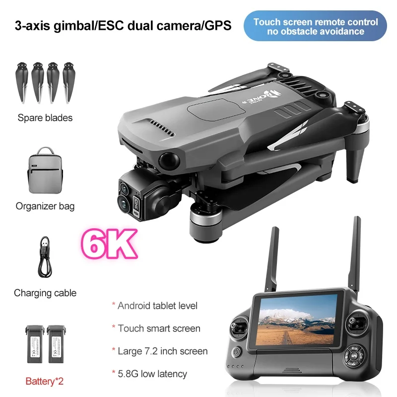 Nieuwe 8K GPS Drone 3-assige gimbal met touchscreen Professionele HD-camera FPV 360 ° Telescopisch obstakelvermijding borstelloos Dron-speelgoed