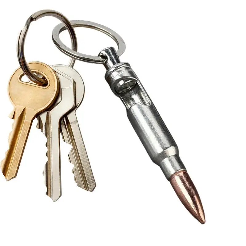 Metal Keychain Bottle Opener Bullet-Shaped Bottle Opener Pendant Multi-Functional Drinking Tool For Everyday Life Family