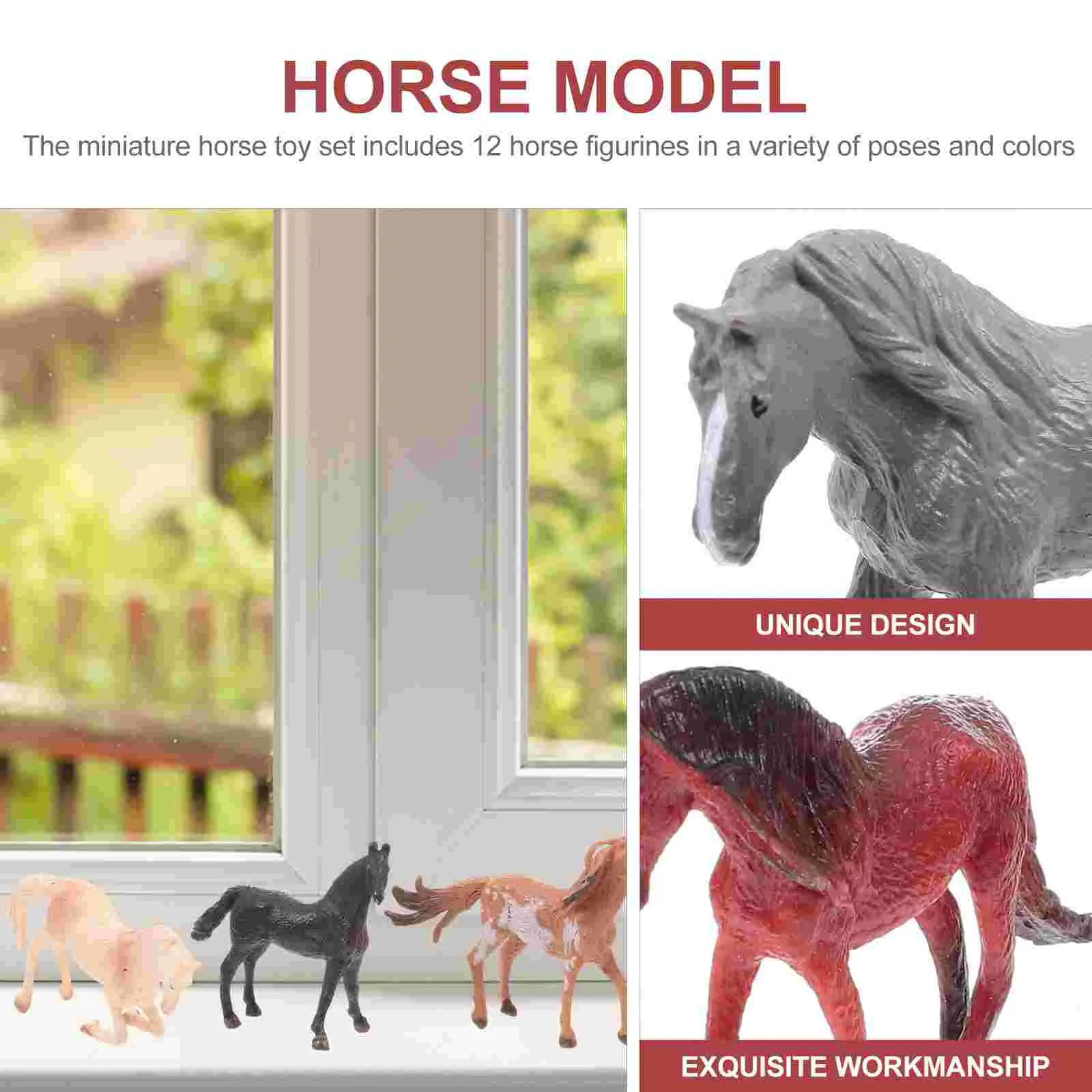 12 Pcs Horse Model Figures Wear-resistant Toys Adorable Decorative Childrens Children’s