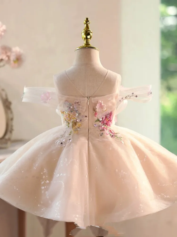 High Quality Children's Prom Dress Host's Piano Performance Costume Wedding Birthday Graduation Party Dress  A5011 Vestidos