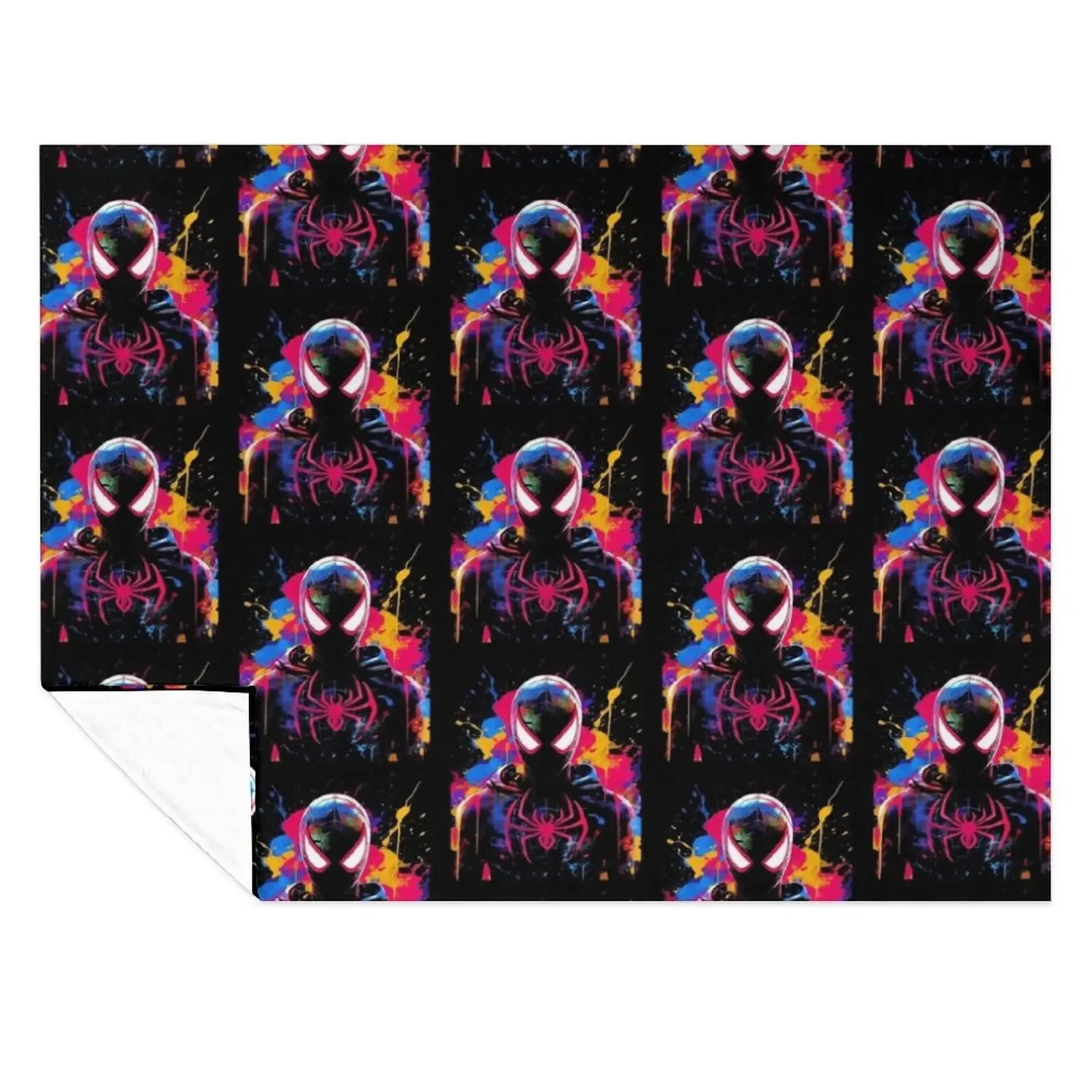 

Spiderverse Miles Graphic Throw Blanket for winter Designers Thermals For Travel Furrys Blankets