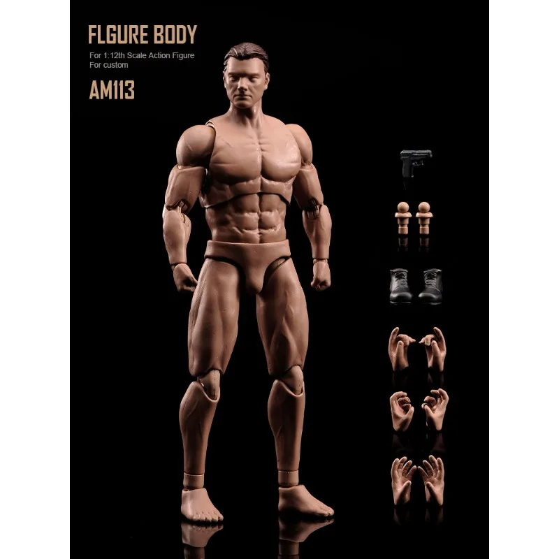 1/12 Scale Male Super Flexible Joint Boy 6'' Soldier Action Figure Suntan Normal Skin Articulated Body Dolls