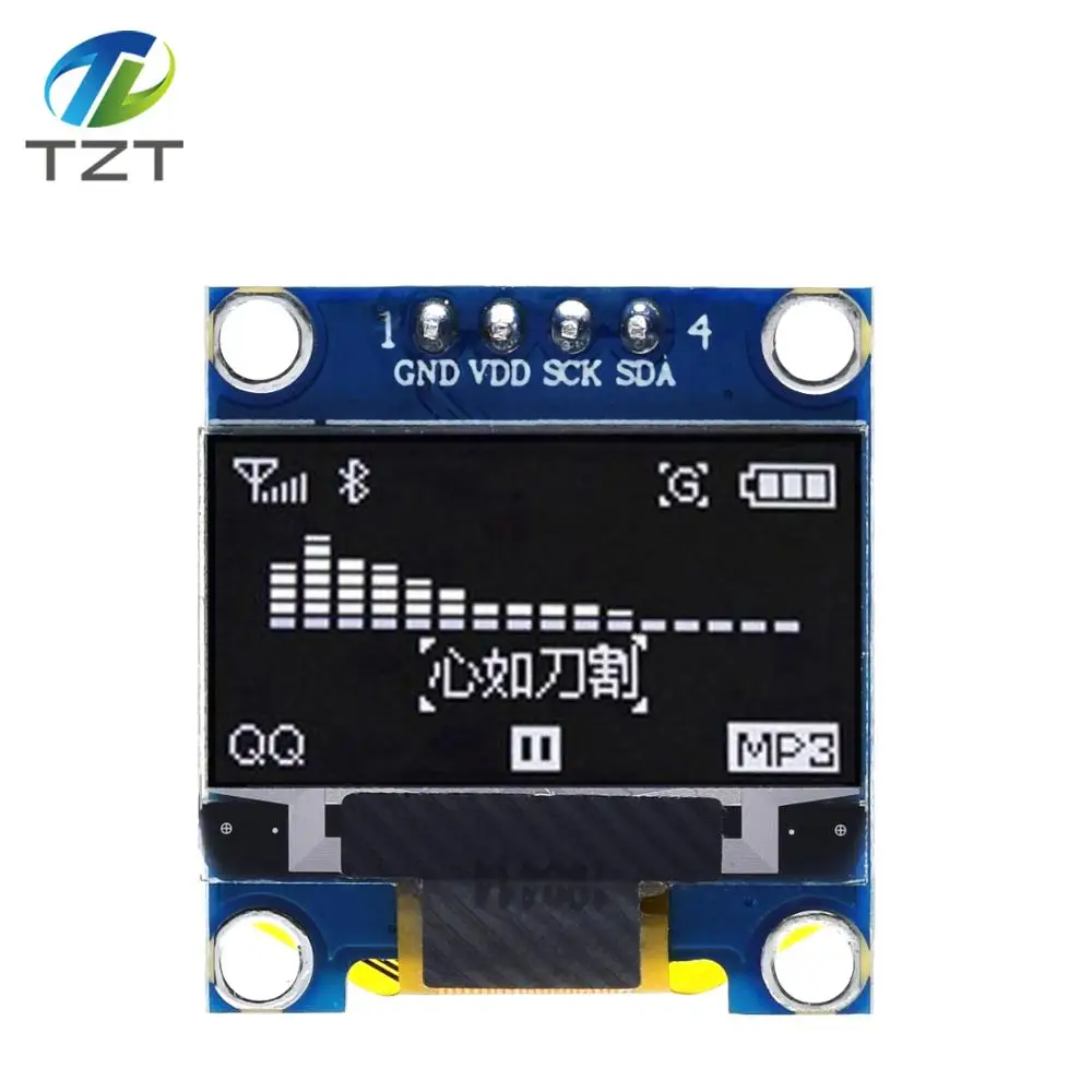 وحدة عرض OLED لـ Arduino ، IIC ، I2C التواصل ، أزرق ، أبيض ، أزرق ، أصفر ، 0.96 بوصة ، 128x64 ، 4Pin